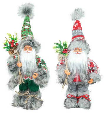 Hanna's Handiworks Hanna's Handiworks - BACKWOODS SANTA STANDER 16"" 2 ASSORTED